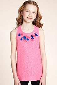 Autograph Pure Cotton Lace Tassel Vest Top