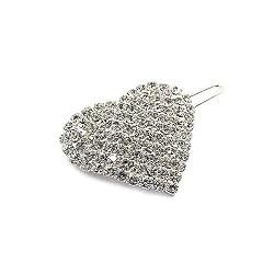 Clear Heart Crystal Rhinestone Hair Accessory Barette Clip Fashion