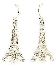Paris Eiffel Tower Crystal Studded Fashion Earrings