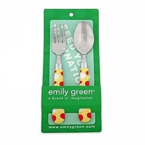 Emily Green Utensils, Yellow Polka