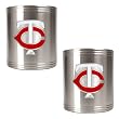 Minnesota Twins MLB 2pc Stainless Steel Can Holder Set- Primary Logo by Great American Products