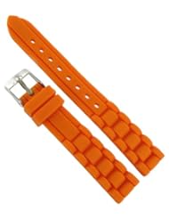 16mm Trendy Medium Pumpkin Orange Rubber Silicone Waterproof Watch Band Strap