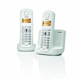 Gigaset AL145 DECT Twin Digital Cordless Phone Set with Answer Machine - White