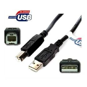 Black 6 ft Hi-Speed USB 2.0 Printer Scanner Cable Type A Male to Type B Male For HP Canon, Lexmark, Epson,