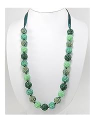 Green Ribbon Plastic Necklace