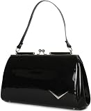 Lux De Ville "Getaway" Kiss Lock Vinyl Rockabilly Retro Handbag Vintage Style Purse (Black)