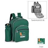 Miami Hurricanes NCAA Sorrento Insulated Picnic Backpack (Hunter Green)