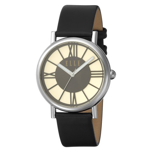 ELLETIME Women's EL20076S01C Steel Black and White Dial Black Strap Watch