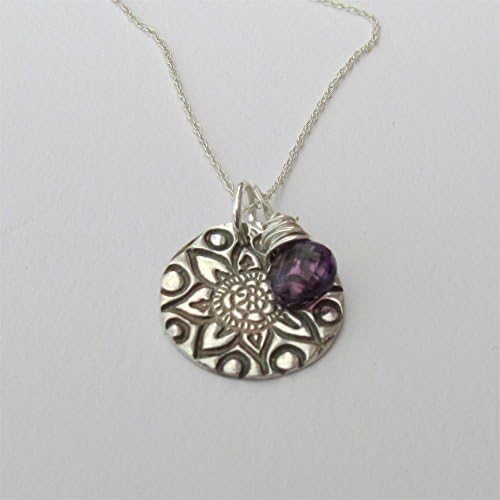 Boho Silver Necklace With Wrapped Amethyst Gemstone