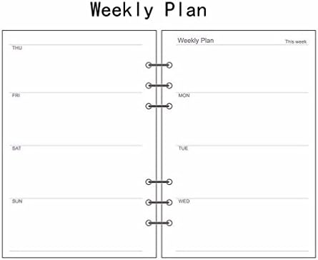 A5/A6/A7 Weekly Planner Diary Insert Refill Schedule Organiser Plan 45 Sheets Size:A5