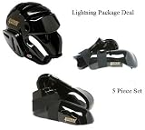 Lightning BLACK Karate Sparring Gear Package Deal - Adult Large