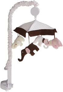 Carter's Pink Elephant Musical Mobile, Pink/Choc