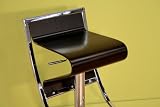 Baxton Studio Brown Composite Wood and Chromed Steel Barstool