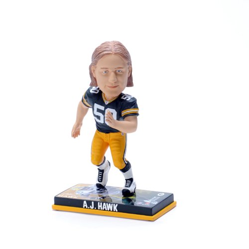 Green Bay Packers A.J. Hawk Forever Collectibles Photo Base Bobble Head