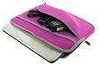 HP Mini 311-1000NR 11.6-Inch Netbook Sleeve Case - (Inivisible Zipper Tri-Pocket Hot Pink)