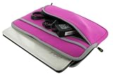 ASUS U6Vc-A2 12.1-Inch Netbook Sleeve Case - (Inivisible Zipper Tri-Pocket Hot Pink)