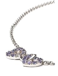 1.70 Carat Genuine Tanzanite Heart Shape 925 Sterling Silver Necklace