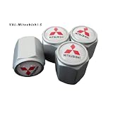 AGT Aluminum Silver Valve Caps Tire Cap Stem for Mitsubishi Wheels (Pack of 4) by AGT