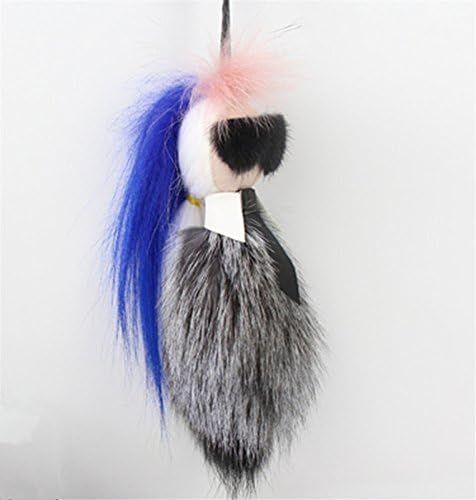 Sunnying Raccoon Fur Lafayette Fur Pendant for Womens Bag or Car Pendant (Blue-m)