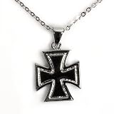 Sterling Silver Gothic Cross CZ Necklace