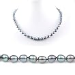 Single Strand 18 Inch 6-7mm Black Oval Shape Freshwater Cultured Pearl Necklace