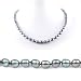Single Strand 18 Inch 6-7mm Black Oval Shape Freshwater Cultured Pearl Necklace