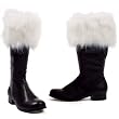 MENS SIZING Black Santa Claus Boots Costume Shoes Christmas Theatre 1 Inch Heel