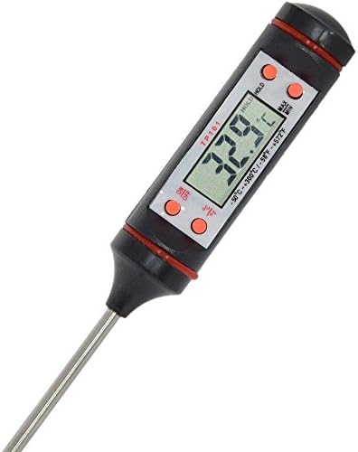 Anwing Stainless Digital Cooking Thermometer Oven meter with Instant Read, 5.9" Long Probe, LCD Screen, Anti-Corrosion, Best for Food, Meat, Grill, BBQ, Milk, and Bath Water (6, BLACK)