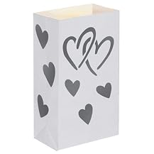 Wedding Heart Flame-Resistant Luminaria Bag 12-pk.