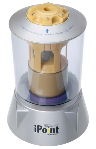Westcott Titanium iPoint Pencil Sharpener, Electric, Auto Feed, Self-Sharpening School Sharpener (14203)