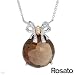 ROSATO Charming Necklace With 10.60ctw Precious Stones - Genuine Clean Diamonds and Topaz Made in 18K White Gold. Total item weight 7.0g Length 15.5in