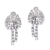 ClassicDiamondHouse Cubic Zirconia Platinum Over .925 Sterling Silver Earrings