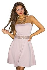 Bandeau Neck Polyester Cocktail Mini Dress 