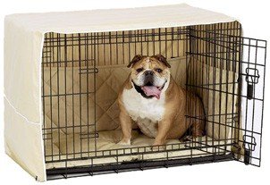 Pet Dreams 38124 X-Large Side Door Cratewear 3pc Set - Crate Cover, Mat, Bumper - Khaki