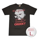 チャイルド・プレイTee/Child’s Play We’re Friends to the End Remember T-Shirt Sheer ホラー映画Tシャツ L【並行輸入】