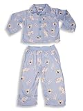 Dream Apparel - Toddler Girls Long Sleeved Pajamas, Lt. Blue, White