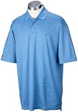 Ashworth Men's Tonal Stripe Short Sleeve Knit Shirt (Waterway, Large)