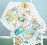 Dimensions Crafts Baby Hugs Patchwork Baby Quilt Stamped Cross Stitch Kit 34X43 73473, 1 Item(s)/Order