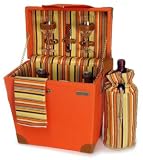 Picnic & Beyond Terazzo Elegant Wooden Picnic Carrier w/Service for Two