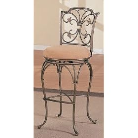 30H Swivel Metal Bar Stool - Light Bronze Finish by visiondecor Furniture