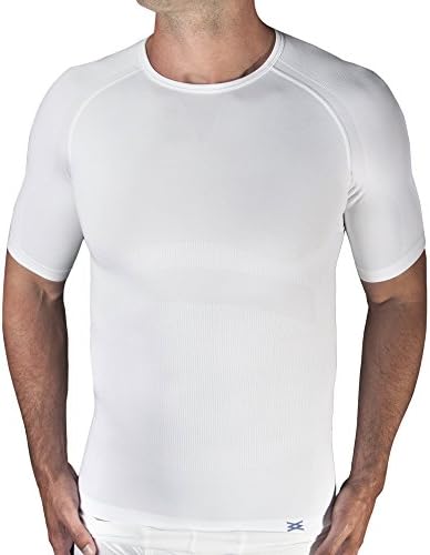 EQUMEN Men's Core Precision Undershirt Short Sleeve Crew Neck L White