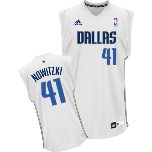 Adidas Dallas Mavericks Dirk Nowitzki Replica White Jersey Medium