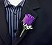 Angel Isabella Boutonniere - Purple Rose Boutonniere with Pin for Prom, Party, Wedding