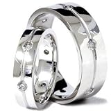 1.00CT Matching His Hers Diamond Comfort Wedding Bands