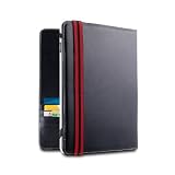 Acase (TM) Leather Flip Book Folio for Apple Ipad Tablet/wifi 3G Model 16gb, 32gb, 64gb with Red Elastic Strap