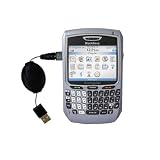 Retractable USB Cable for the Blackberry 8700c with Power Hot Sync and Charge capabilities - Gomadic Brand w/ TipExchange Technology