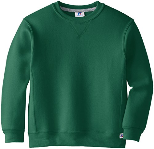 Russell Athletic Big Boys' Fleece Crew, Dark Green, Small