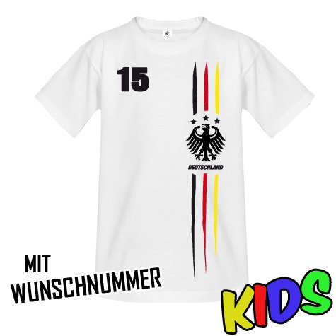 DEUTSCHLAND FAN SHIRT – WUNSCHNUMMER – ALT – KIDS – T-SHIRT by Kids-Jayess Gr. 152/164