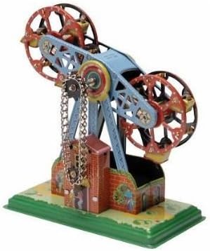 Twin Ferris Wheel, Metal Circus Winds Up, Tin Toy Collection