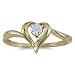 10k Yellow Gold March Birthstone Round Aquamarine Heart Ring